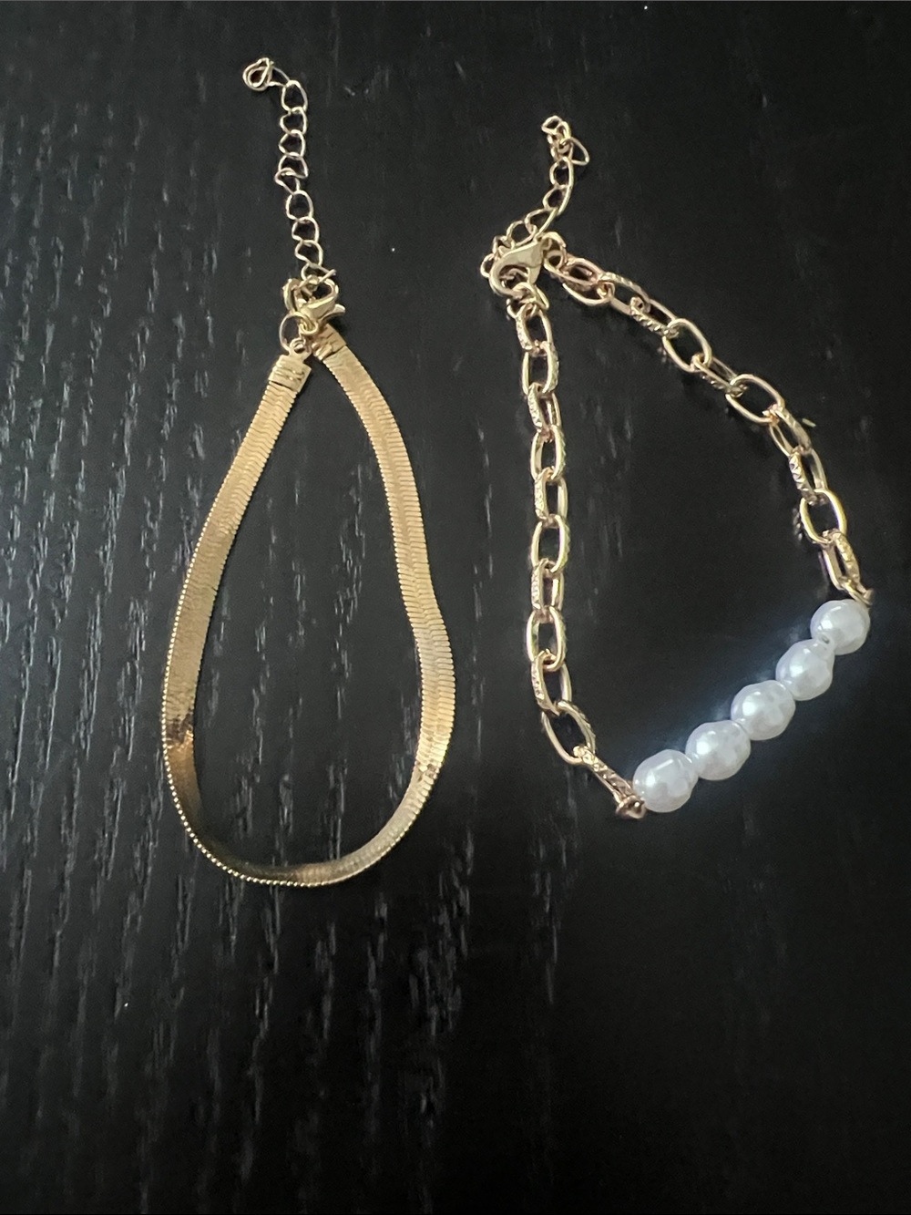 Gold Tone Pearl Accent Bracelet Set - Women Jewelry